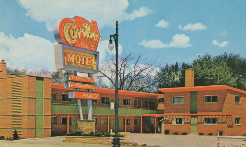 Caribe Motel - Old Post Card